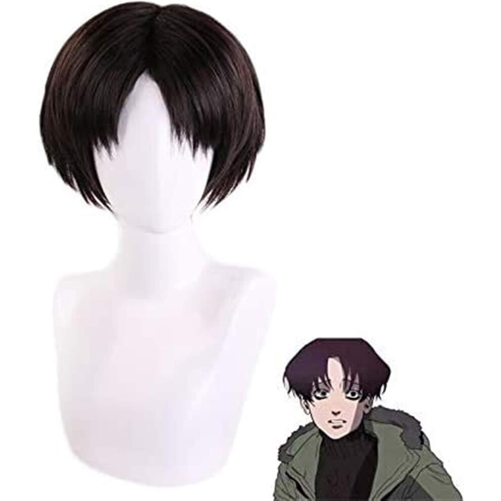 Killing Stalking Yoon Bum Heat Resistant Cosplay Wig Synthetic Fiber with Adjustable Cap for Halloween
