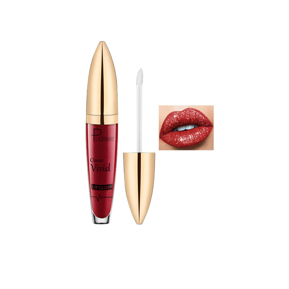 Matte Liquid Lipstick with Bold Metallic Finish and Glitter Lip Gloss Long Lasting Waterproof for Women