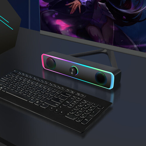 Μαύρα ηχεία γραφείου Txmfgh με Bluetooth και USB, συμβατά με xxx - Διπλό στερεοφωνικό, 2