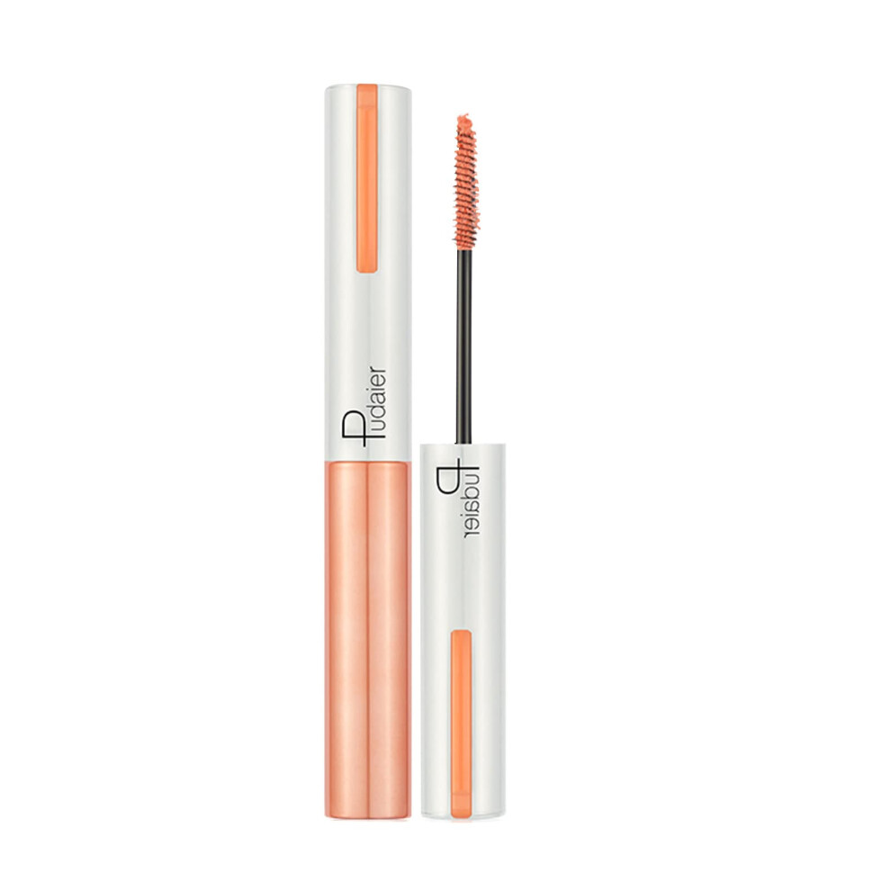 Orange Colored Mascara Waterproof 4D Silk Fiber Lash Long Lasting Smudge Proof Natural Curling