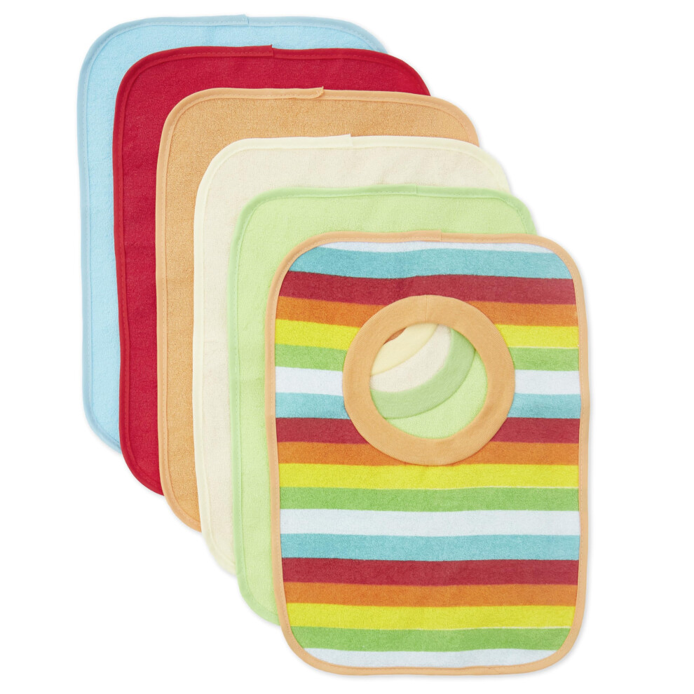 Set Of 6 Bibs Newborn Multicolored | Waterproof Bibs For Babies | Newborn Bib | Baby Cotton Bib Large For Babies Bieco