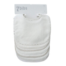 Baby's Double Layer of Cotton Soft Absorbent Drooling Bibs (7 Pieces) (white-waterproof)