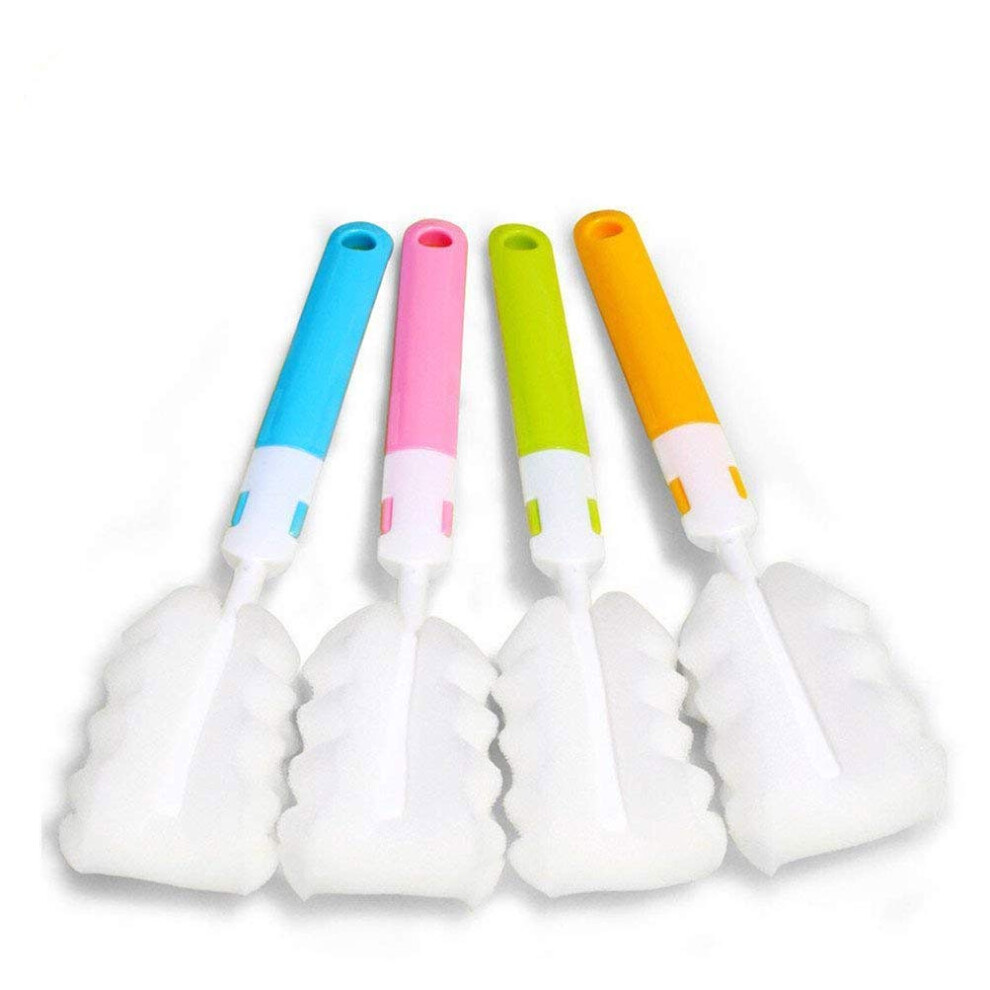 4Pcs Bottle Brush,Bottle Washer Set Long Sponge Bottle Cleaning Brushes Baby Bottle Cleaner Brush, Nipple Brush (4 Pcs) Invoda
