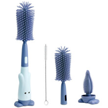 Vicloon Baby Bottle Brush, 3 in 1 Bottle and Teat Cleaning Brush, Silicone Bottle Cleaner Brush for Cleaning Water Bottles Baby Bottles Glass Cup The