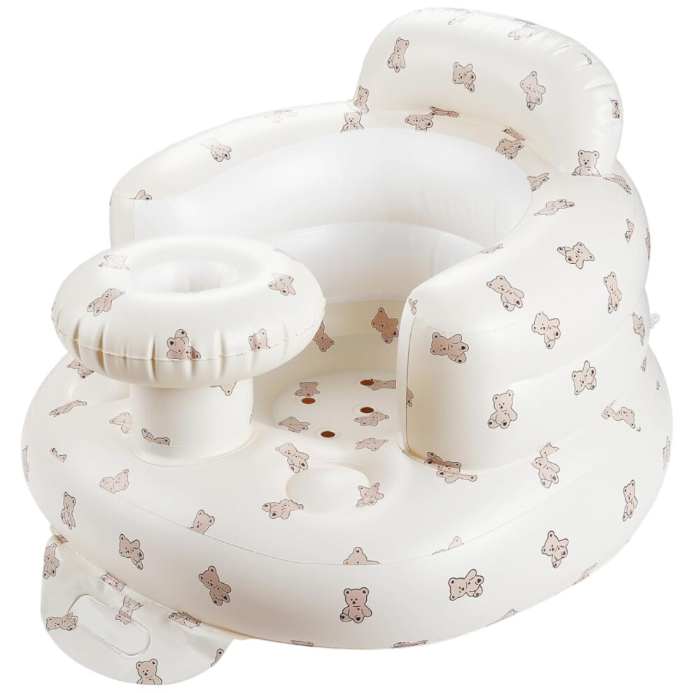 Baby Inflatable Seat For Babies 4-24 Months Built In Air Pump Infant Back Support Sofa Toddler Chair For Sitting Up, Baby Shower Chair Outdoor Seat F Little Bean