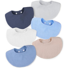 WD&CD 6 Pcs Baby Bibs with 2 Adjustable Button, Soft and Absorbent Baby Drool Bibs for Boys Girls (B)