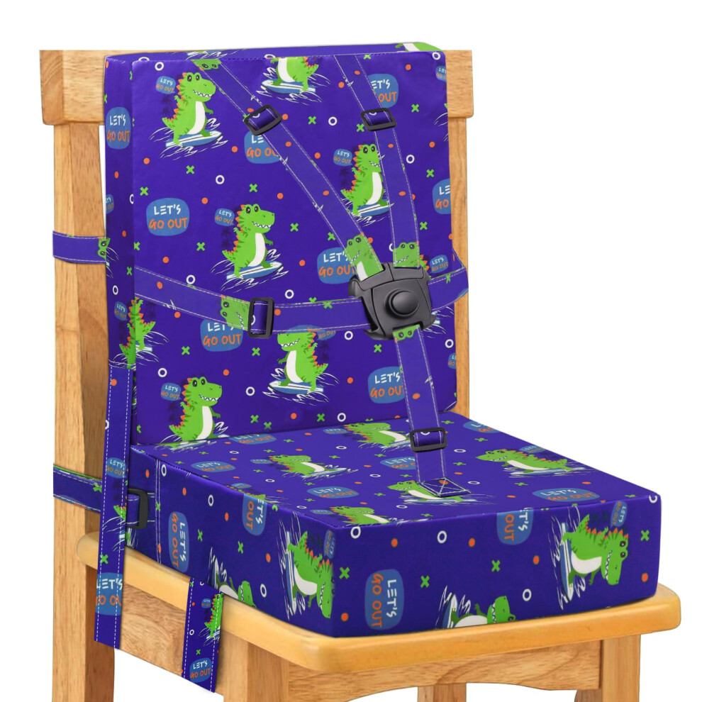 Mative Toddler Booster Seat For Dining Chair, 5 Point Buckle Stronger Security 2Pcs Pu Waterproof Easy Cleaning Kids Booster Seat Dining, Adjustable Seat Be