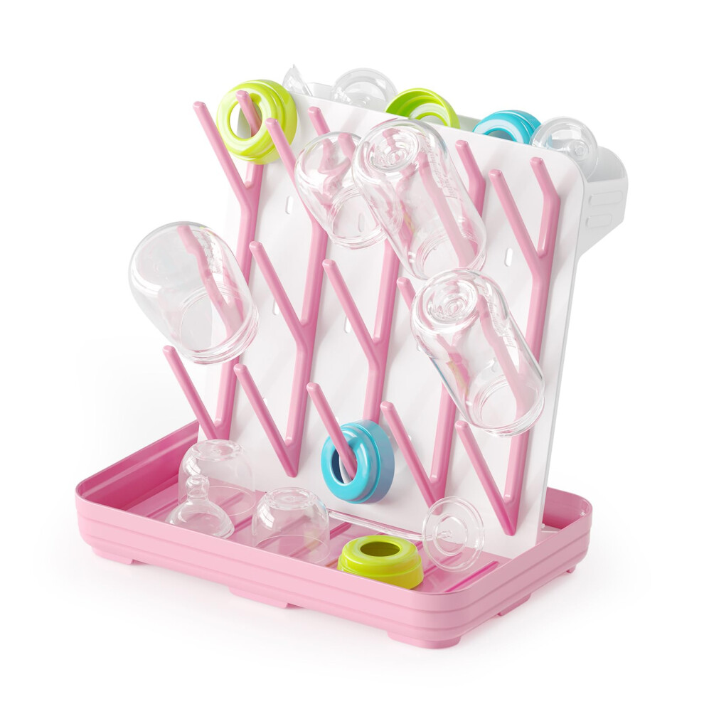 Baby Bottle Drying Rack With 20 Hooks, Space Saving Kitchen Bottles Rack Dryer, Vertical Baby Bottle Holder Organizer For Countertop Storage Spaceaid