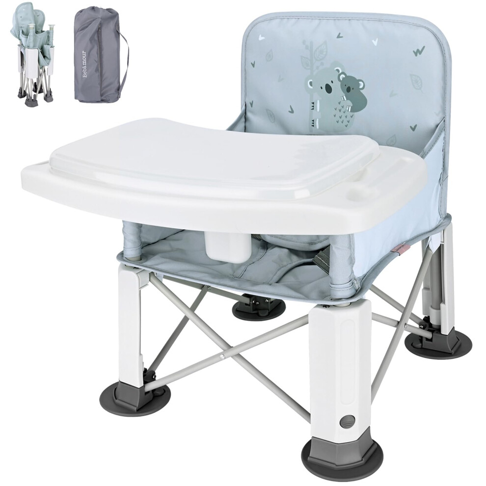 Baby Highchair Portable For Outdoor Foldable Booster Seat Toddlers Booster Dining Seat With Removable Tray Feeding Chair With Storage Bag, K Bebamour