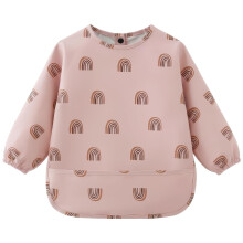 AOOTE Baby Bibs with Sleeves, Weaning Bib with Long Sleeves, Long Sleeve PU Waterproof Bibs, Machine Washable, Easy Clean, Soft Material, Unisex Feed