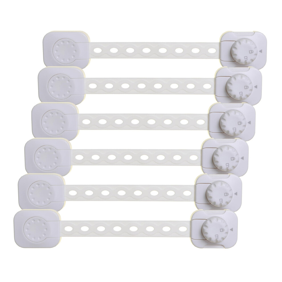Twist 'N Lock Multipurpose Latch - Child Safety Locks - 6 Pack - Model G1435 White Dreambaby