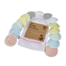 REGN Luxury Reusable Bamboo Breast Pads (14 Pack) With Wash Bag & Storage Bag | Super Absorbent 4 Layers | Organic Bamboo Nursing Breast Pads For All