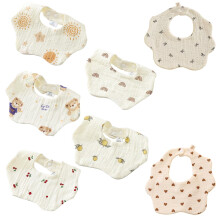 Xgvzs 8 Pcs Dribble Bibs Baby Bibs 0-6 Months Cotton Soft Wave Baby Bandana Drool Bibs Infant Teething Bibb for Unisex Girls Boys Toddlers
