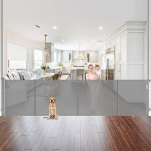Wodondog Retractable Stair Gate for Baby, Extra Wider Safety Dog Gate 5m, 86cm Tall, One Hand Operated Baby Gate for Stairways & Hallways, Indoor & O