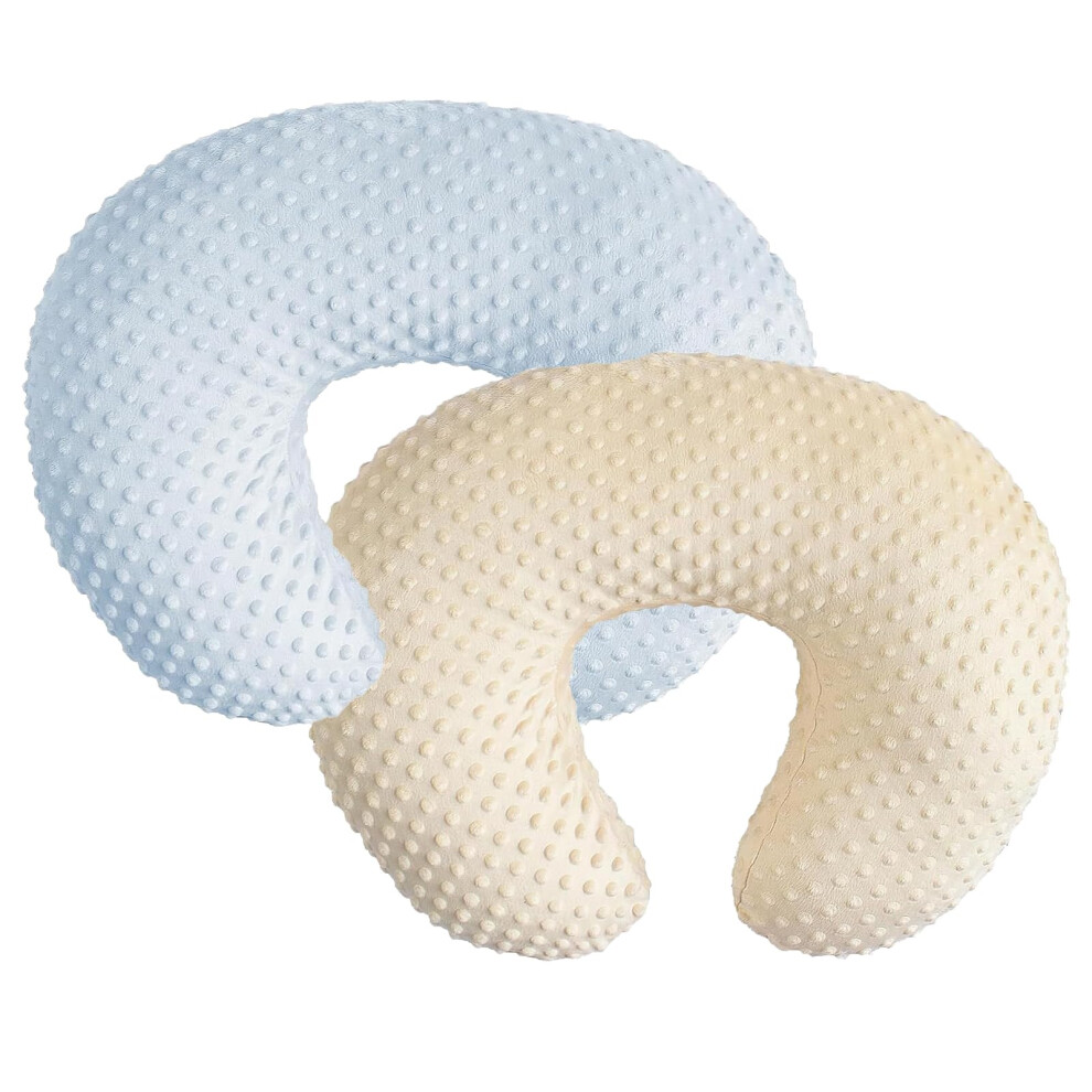 Nursing Pillow Cover Breast Feeding Pillow Support Positioner Lounger Cover For Baby Boy Girl, Cover Only(Babyblue&Lightbeige, Pack Of 2) Ievolve