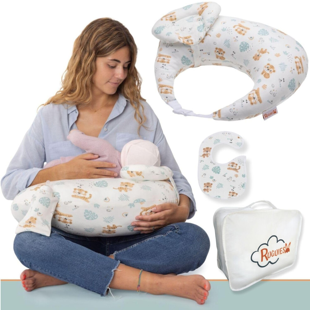 Nursing Pillow- Breast Feeding Pillow Baby- Ergonomic And Adjustable Breastfeeding Pillows-Additional Anti-Reflux Cushion To Elevate The Bab Ruguies