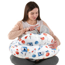 Labtec Nursing Pillow for Breastfeeding Baby, Multifunctional Breast Feeding Pillow with Adjustable Waist Strap and Safety Fence, 100% Cotton Removab