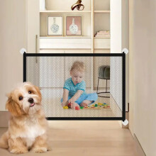 Stair Gate for Dogs,Safety Gate For Babies and Pets,Portable Mesh Dog Gates No Drilling,Portable Dog Barrier Isolation Net,Stair Gates for Baby,Baby
