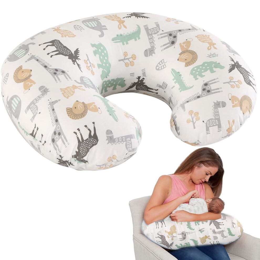 Nursing Pillow, Breast Feeding Pillow, Baby Support Pillow, Removable100% Cotton Cover, Ergonomic Baby Feeding Pillow, Pregnancy Pillow, Gifts Kbibck