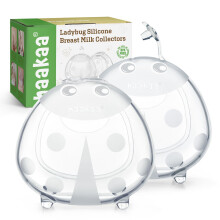 haakaa Ladybug Silicone Breast Milk Collector - Wearable Nursing Cups for Large Milk Supply, Reusable, Extra-Soft & Skin-Friendly (150ml, 2PCS)