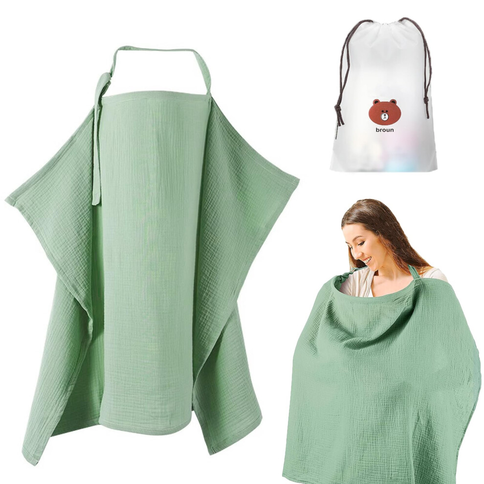 Nursing Cover Muslin Baby Breast Feeding Covers Infant Stroller Cover Soft 360 Coverage Breastfeeding Breathable Lightweight Apron For Privacy Shiel Kamhbe