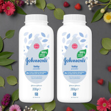 Johnson's Baby Powder 400g (2 x 200g Multipack) - Clinically Proven Mildness for Newborn Delicate Skin, Absorbs Moisture to Keep Skin Soft & Dry