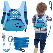Dr.meter 3 in 1 Toddler Reins, Backpack with Reins 1.2M Cute Dinosaur Kids Safety Harness Tether with Key Lock Child Protective Leashes While Walking