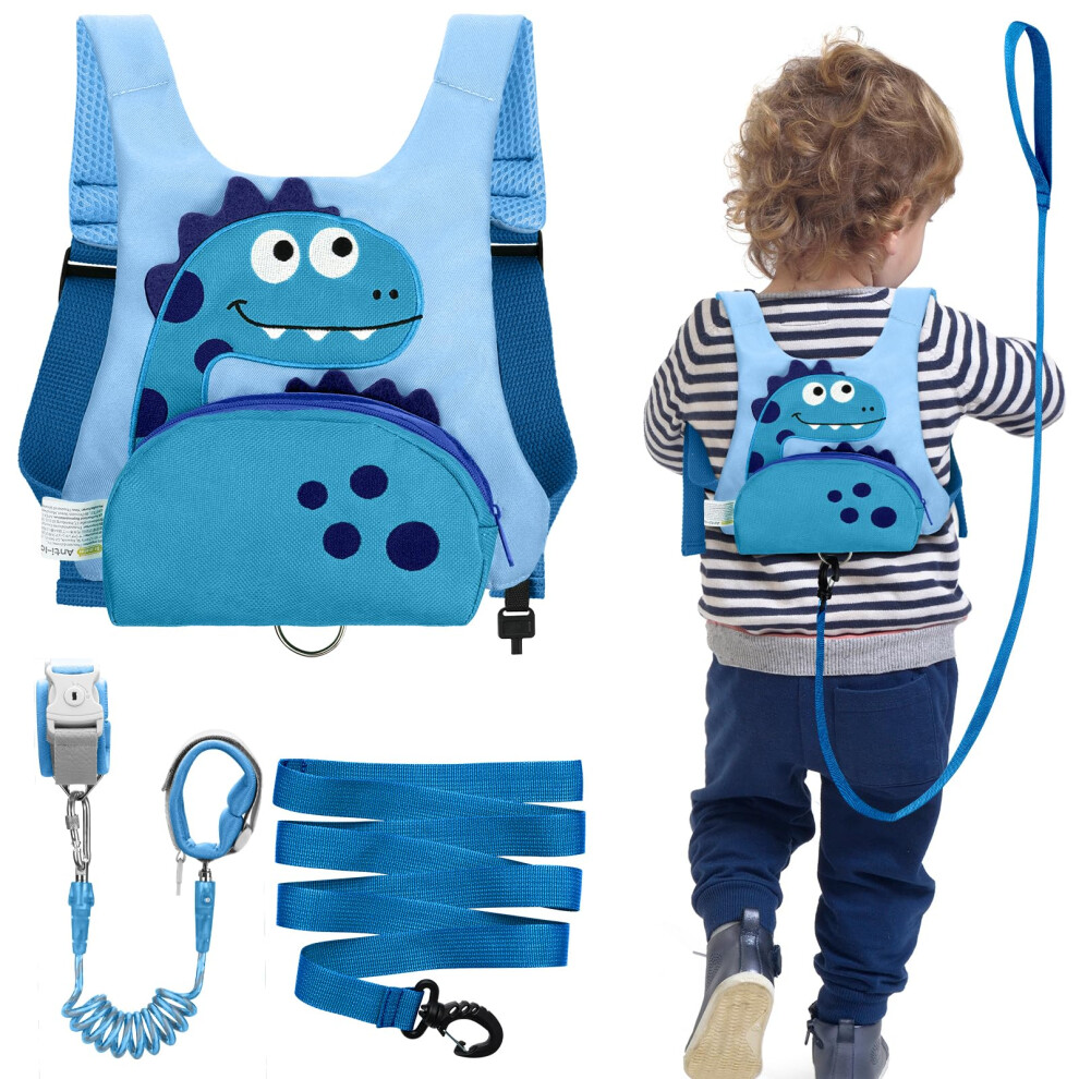 3 In 1 Toddler Reins, Backpack With Reins 1.2M Cute Dinosaur Kids Safety Harness Tether With Key Lock Child Protective Leashes While Walking Dr.meter