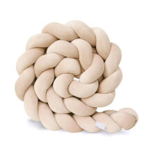 MONDEX Braided Knotted Cushion Beige 2.5M, Knot Cushion, Knot Pillow, 100% Cotton Bed Set All Round Braided Protector for Room Decor