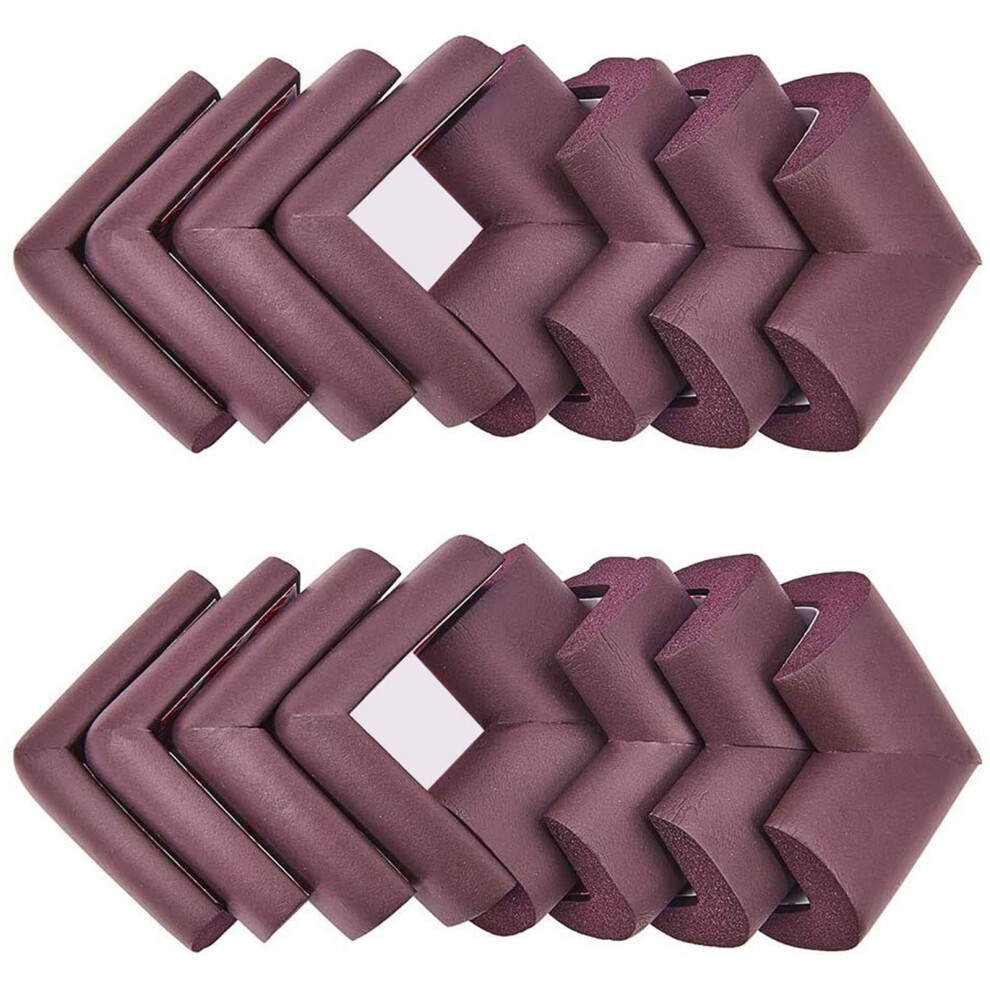 16Pcs Safety Corner Cushion，Super Soft Baby Proofing Corner Protector With Adhesive Brown Increway