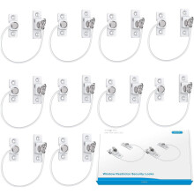 eSynic Window Restrictors for UPVC 10pcs Window Restrictor Child Safety Window Lock with Screws Keys Limiting Opened Distance and Ventilation Perfect