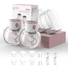 2pcs Electric Breast Pump Wearable Hands Free 4 Modes and 9 Levels LCD Display Anti-Leak Design Silent 24mm Flange Insert 17/19/21mm
