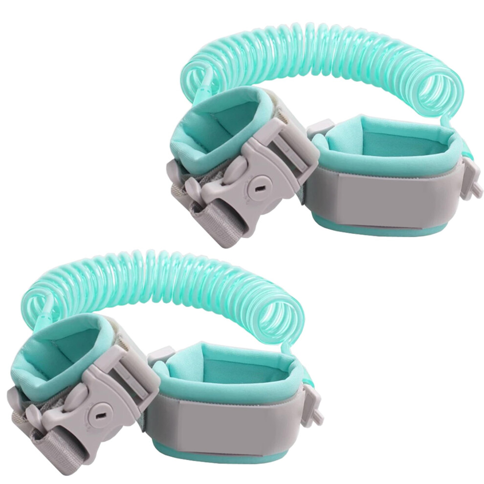 Baby Reins Walking Harness, 2Pcs Anti Lost Safety Wrist Cuff With Lock + 1.5M Bungee Straps Link For Toddlers, Kids, Children Smbox