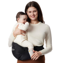 Momcozy CPC-Certified Baby Hip Carrier - Adjustable Waistband with Original 3D Belly Protector, Ergonomic Carrier with Various Pockets for Newborns &