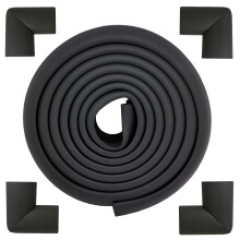 M2cbridge L Shape Extra Thick Furniture Table Edge Protectors Foam Baby Safety Bumper Guard (Black(4m Edge + 4 Corners))