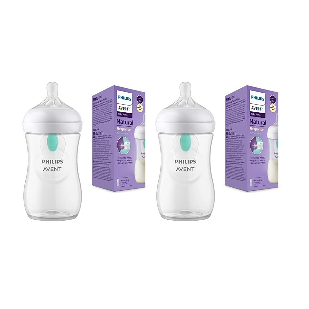 Philips Natural Response Baby Bottle - 260Ml Baby Milk Bottle With Airfree Vent, Bpa Free For Newborn Babies Aged 1 Months+ (Model Scy673/01) ( Avent