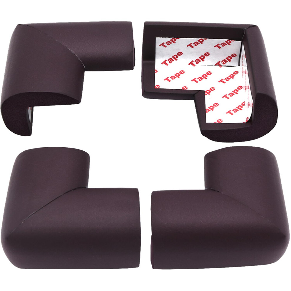 Soft Foam Baby Proofing Corner Guards, 4 Pack, L-Shape, Brown Zxuezheng