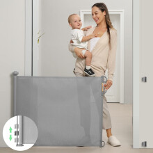 Momcozy Retractable Mesh Baby or Dog Gate, 33" Tall, Extends up to 55" Wide, Child Safety Gate for Doorways, Stairs, Hallways, Indoor/Outdoor