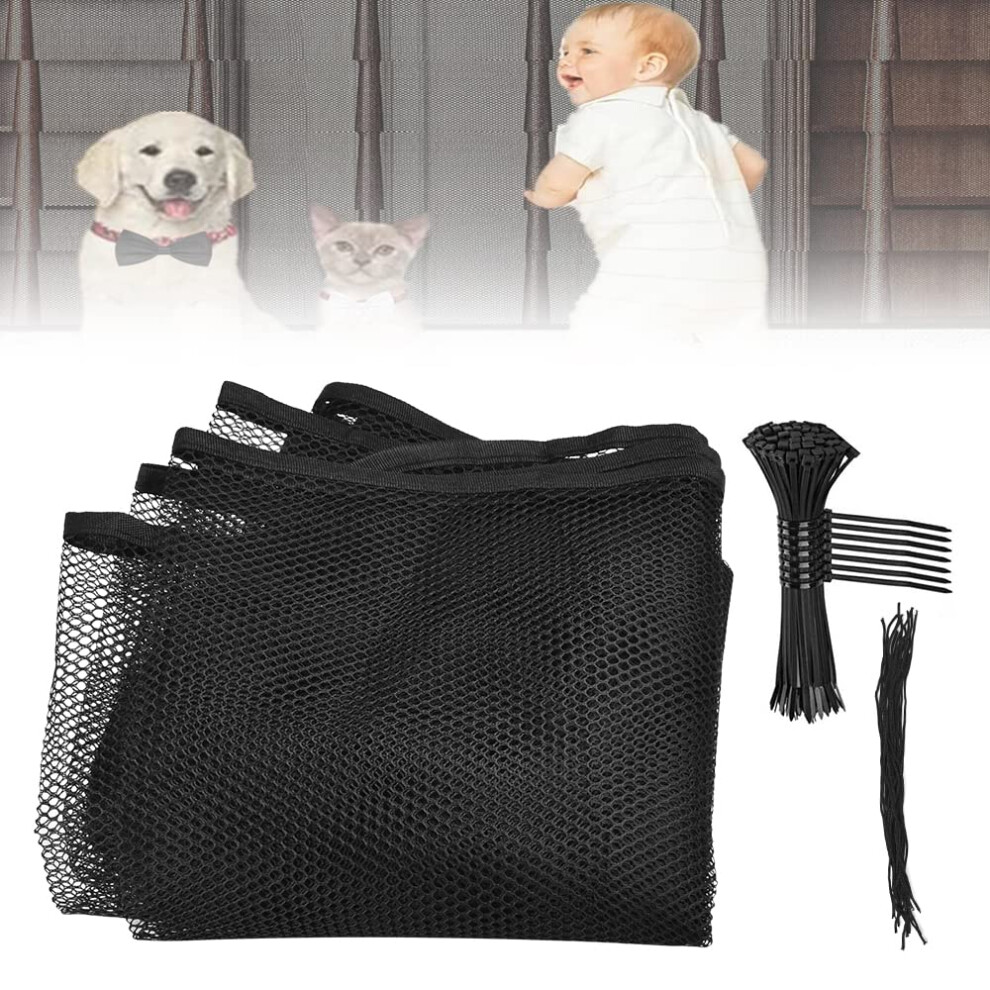 Child Safety Net 3Meter/9.8Ft Stairway Safety Net Adjustable Banister Balcony Netting Stair Railing Fence Mesh Guard Protection Net With Siyingsaery