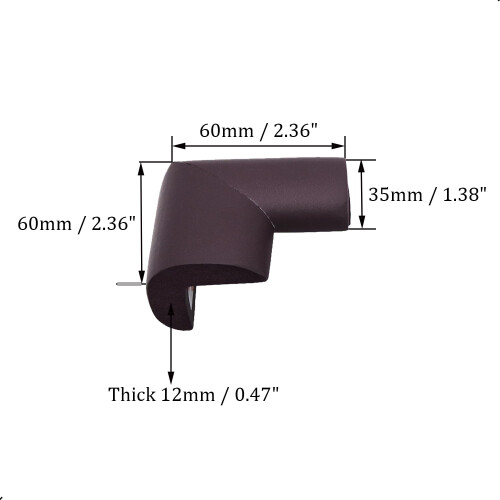 ZXUEZHENG Soft Foam Baby Proofing Corner Guards, 4 Pack, L-Shape, Brown 1