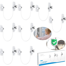 eSynic 8 Pack Solid Window Locks Child Safety Zinc Alloy&Stainless Steel Window Restrictors for Upvc Prevent Thieves Window Safety Locks Screw Mounti
