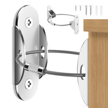8 Packs Furniture Anchors, Metal Furniture Straps for Baby Proofing & Pet Protecting, Anti-Tip Furni-ture Wall Anchor Keep Baby Pet Safety from Falli