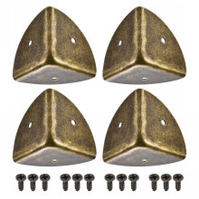 TA-VIGOR 4Pcs Metal Corner Protectors, 40 x 40 x 40mm Edge Guard Decorative Corner Bracket, Bronze Angle Brace Cover for Tables Chests Suitcase Jewel