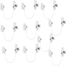 HOMGEN Window Restrictors 10 Pack Reliable Window Locks for Cats 18.5CM/7.3Inch Wire Long Lockable Window Restrictor with Screws &Keys Baby Security