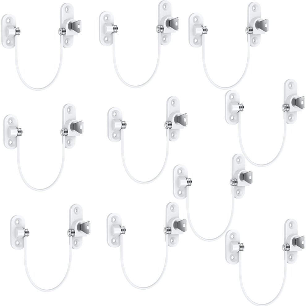 Window Restrictors 10 Pack Reliable Window Locks For Cats 18.5Cm/7.3Inch Wire Long Lockable Window Restrictor With Screws &Keys Baby Security Homgen