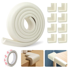 9 Pcs Baby Proofing Edge and Corner Foam Protectors - 2m L Shape Safety Strip for Kids - White Child Safety Table Guards for Coffee Table, Fireplace,