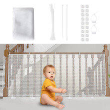 Yiomxhi, Baby Safety Net Mesh-White, 300x90cm, Tear-Resistant, High Transparency, Firmly Used on Indoor Stairs & Balconies, for Kids & Pets, Nylon, 1