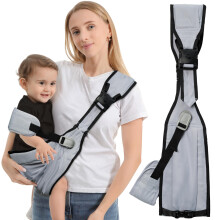 GoaePode Baby Carrier Sling with Side Support Straps, Hands Free Adjustable Toddler Sling Carrier Newborn to Toddler Carrying with Cushioned Shoulder