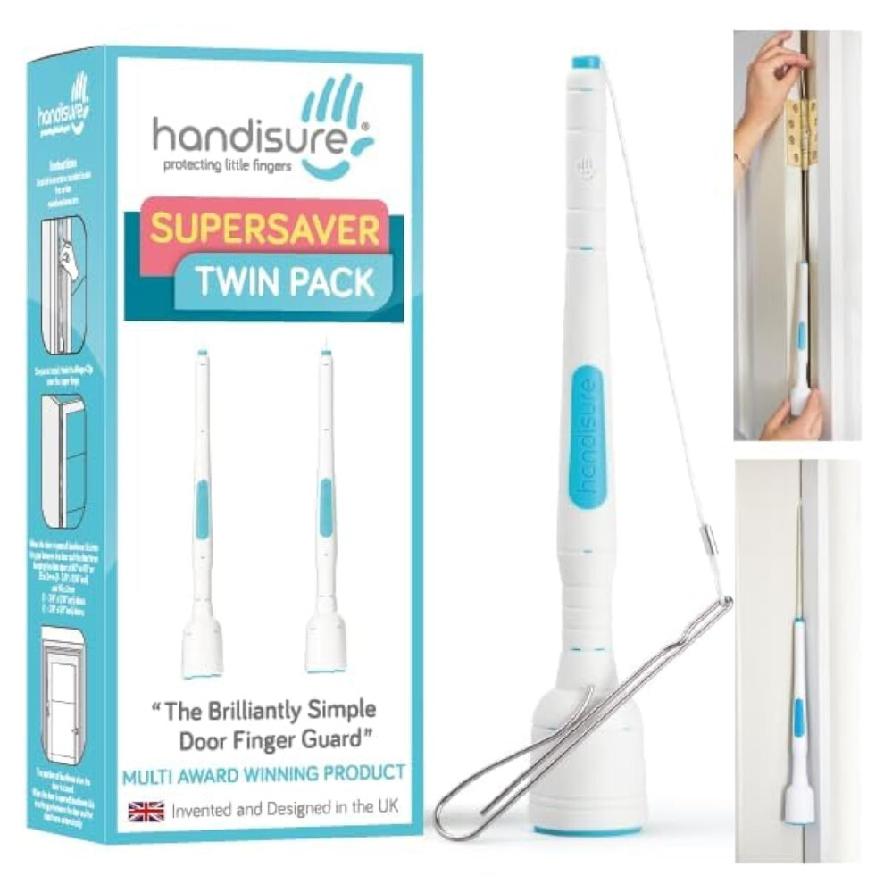 Handisure Award Winning 2 Automatic Child Door Finger Guards, Door Locks & Window Guards, Door Hinge Guard & Lock Side Safety, Baby Door Stopper, Eas