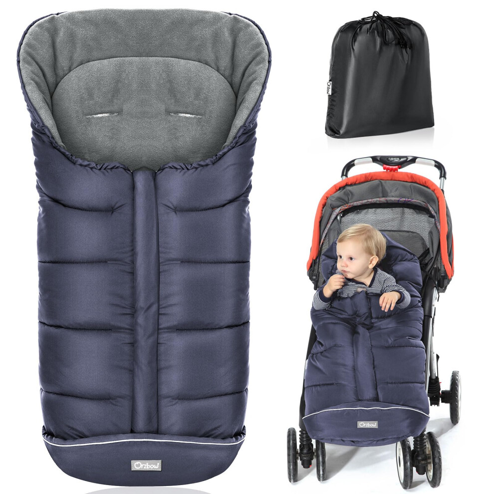 Footmuff For Pushchair Universal, Large Pushchair & Pram Footmuffs With Drawstring, Waterproof Cosy Toes For Buggy With Polar Fleece, Anti-Sli Orzbow